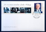 Koperta ze znaczkiem pocztowym z wizerunkiem Lecha Wałęsy