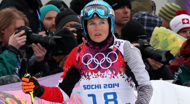 Polka Karolina Riemen-Żerebecka na trasie skicrossu kobiet, rozgrywanego w Rosa Khutor w Soczi