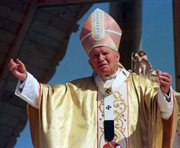 Papież podczas mszy św. na Wielkiej Krokwi. Zakopane, 6 czerwca 1997 r.