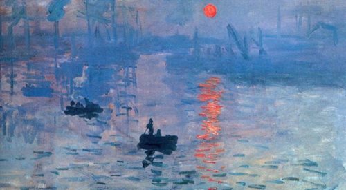 Fragment obrazu Impresja - wschód słońca Claudea Moneta