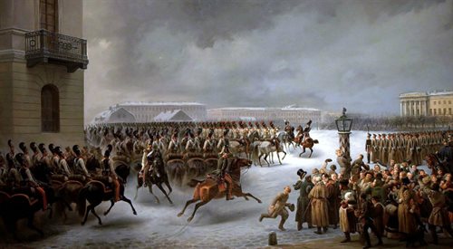 Powstańcy na placu Senackim w Petersburgu, fot. Wikimedia Commonsdomena publiczna