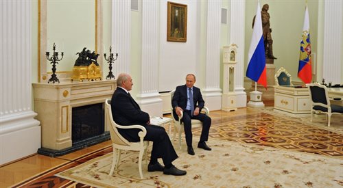 Władimir Putin i Aleksander Łukaszenka na Kremlu