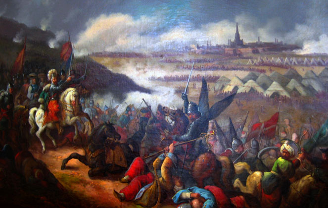 "Bitwa pod Wiedniem" - reprod. fot. obrazu Jana Krzysztofa Damela (1780-1840). Wikimedia Commons/dp. Fot.: Maciej Szczepańczyk