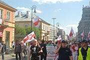 Dzień Solidarności z Więźniami Politycznymi na Białorusi w Warszawie, 21 maja 2023 roku. Pochód pamięci Witalda Aszurka