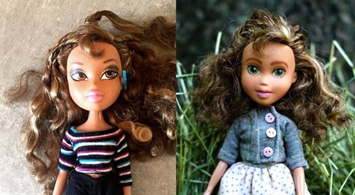 Po lewej oryginalna wersja lalki, po prawej - zabawka, która od Agaty i Dagny dostała nowe życie