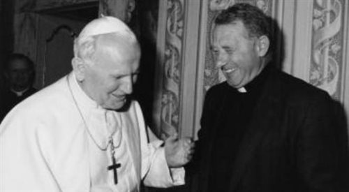 Jan Paweł II i ks. Józef Tischner w Castel Gandolfo