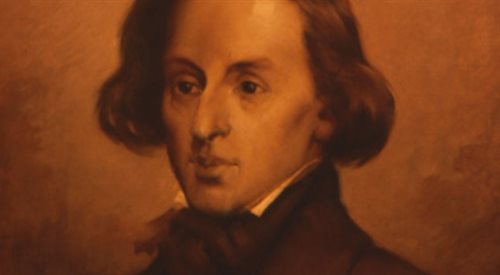 Fragm. portretu Fryderyka Chopina (1810-1849) autorstwa Feliksa Bronisława Słupskiego, olej na płótnie, 1898. Ze zbiorów Muzeum Fryderyka Chopina w Warszawie