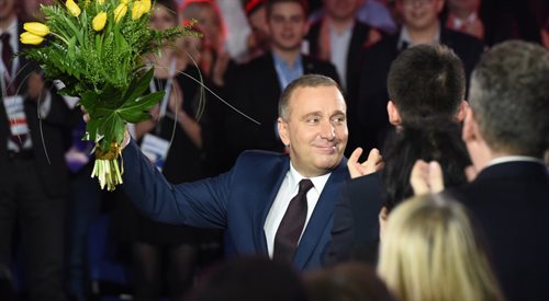 Nowy przewodniczący PO Grzegorz Schetyna, podczas spotkania polityków partii w Warszawie