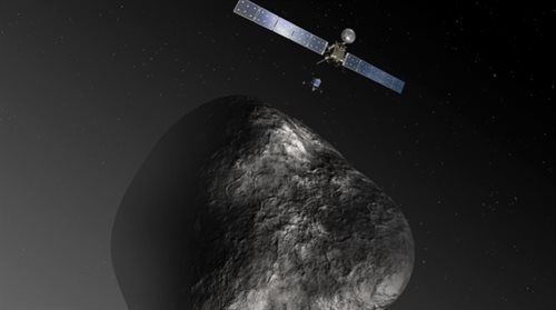 Rosetta nad kometą (wizja artysty)