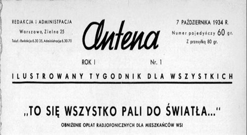 Winieta pierwszego numeru tygodnika radiowego Antena