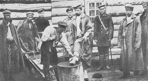 Więźniowie na wyspie Sachalin w XIX wieku