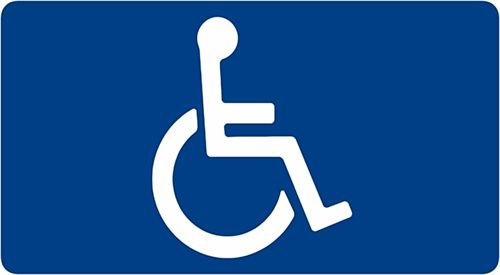 Międzynarodowy znak drogowy informujący o dostępności jakiegoś miejsca dla osób niepełnosprawnych (zdj. ilustracyjne)
