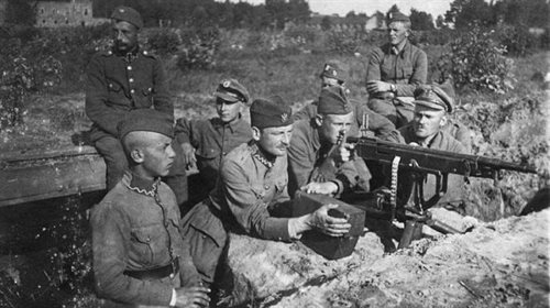 Polscy żołnierze pod Starą Miłosną w 1920 r.