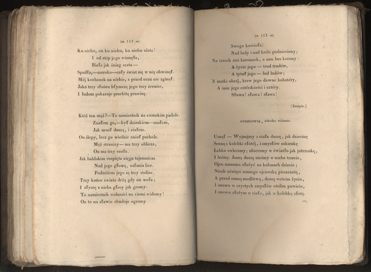 Końcowy fragment "Widzenia księdza Piotra". Adam Mickiewicz, "Dziady" cz. III, Paryż 1838. Fot. Polona 