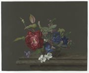 S. Karnicka, 'Kwiaty w koszyku', 1850. Materiał z wystawy: Historia rękopisu 