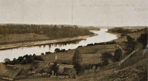 Fragment pocztówki z pocz. XX w. pt. Niemen pod Balwierzyszkami