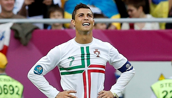 Cristiano Ronaldo podczas środowego meczu Portugalia-Dania
