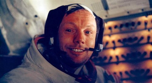 Zdjęcie NASA: Neil Armstrong tuż po historycznym spacerze po księżycu 20 lipca 1969 roku
