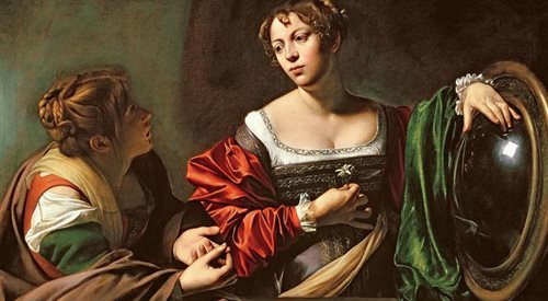 Caravaggio, Marta i Maria Magdalena (fragm. obrazu)