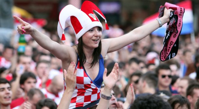 Kibice Chorwacji oglądają mecz