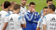 Piłkarze reprezentacji Argentyny podczas treningu przed meczem z Belgią