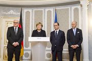 Konferencja kanclerz Niemiec, prezydenta Francji i szefów MSZ po rozmowach w Mińsku