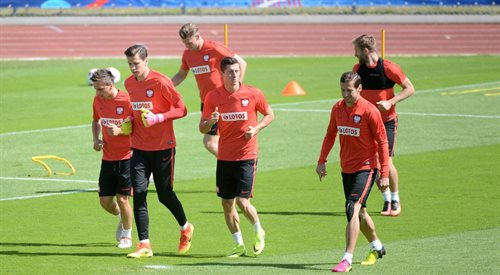 Reprezentanci Polski trenują przed meczem ćwierćfinałowym z Portugalią