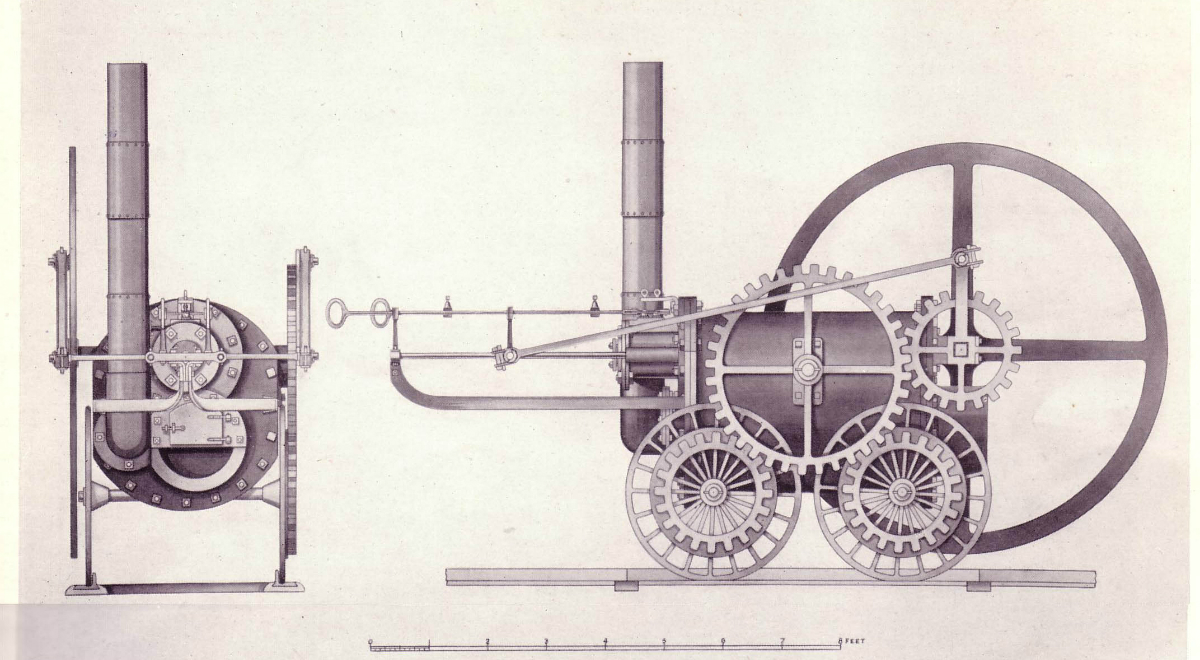 Pierwowzór lokomotywy parowej skonstruowanej przez Richarda Trevithicka