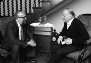 Spotkanie Krzysztofa Pendereckiego z wybitnym skrzypkiem, Yehudim Menuhinem; Warszawa, 1984