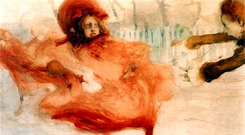 Podmuchy wiosenne, obraz Witolda Wojtkiewicza (1879 -1909) , autora kilku ilustracji do Historii maniaków Romana Jaworskiego. Eliza Kącka zauważyła, że twórcy inspirowali się wzajemnie