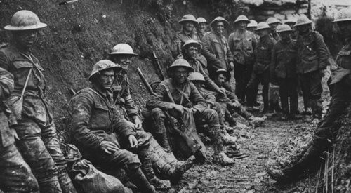 Żołnierze brytyjscy w czasie walk nad Sommą w lipcu 1916