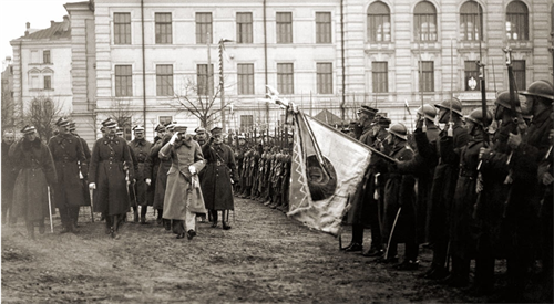 Wilno, Plac Łukiski, 19 kwietnia 1919. Przegląd oddziałów Wojska Polskiego po zajęciu miasta