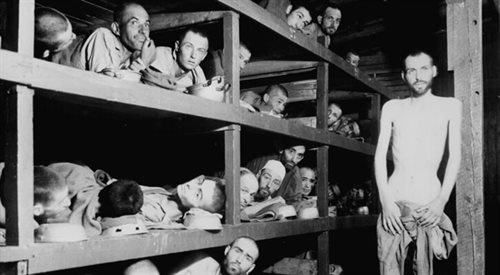 Wyzwoleni więźniowie KL Buchenwald. Kwiecień 1945 r.