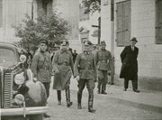 Delegacja dowództwa Wehrmachtu udaje się na rozmowy o przebiegu linii demarkacyjnej z dowódcą 6. Korpusu Kawalerii Armii Czerwonej Andriejem Jeremienko, wrzesień 1939