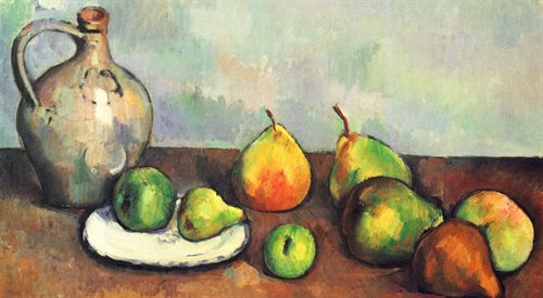 Martwa natura, dzbanek i owoce - obraz Paula Czannea z lat 1893-1894