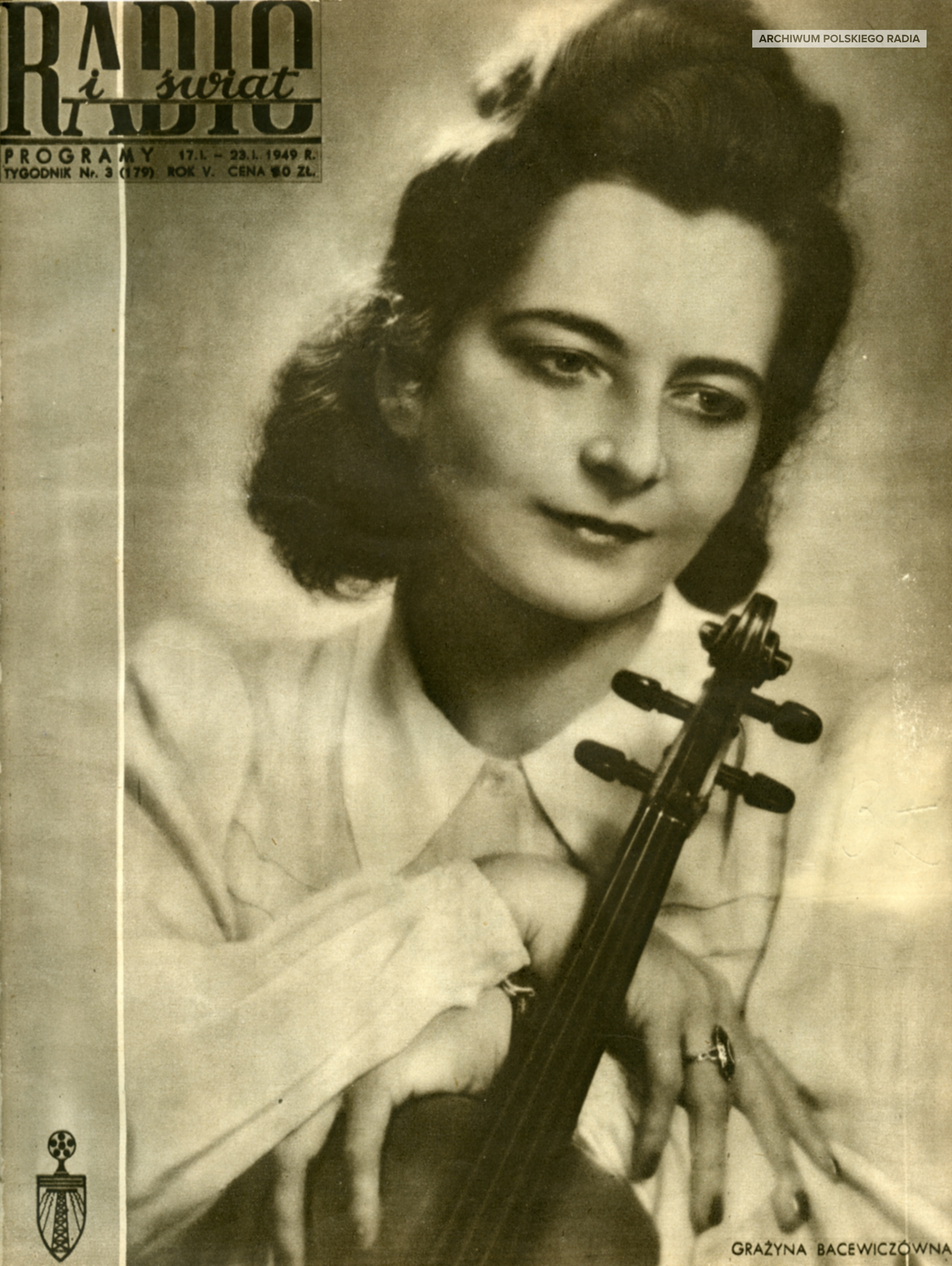Grażyna Bacewicz na okładce tygodnika Antena z 1949 roku 