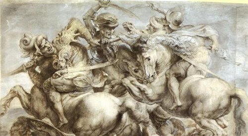 Szkic wykonany przez Rubensa na podstawie kartonu Leonarda