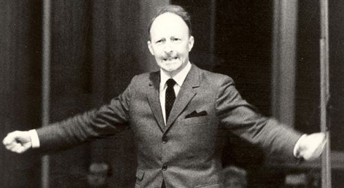 Witold Lutosławski podczas próby w roku 1967
