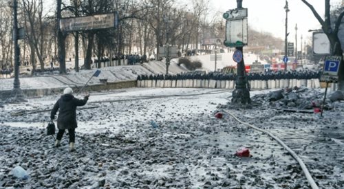 Szpaler Berkutu w Kijowie