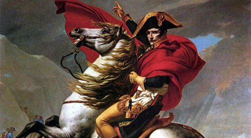 Napoleon Bonaparte, fragment obrazu pędzla Jacques-Louisa Davida