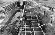 Więźniowie przy budowie Kanału Białomorsko-Bałtyckiego, 1946