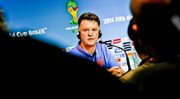 Trener reprezentacji Holandii Louis Van Gaal podczas konferencji prasowej przed meczem z Kostaryką