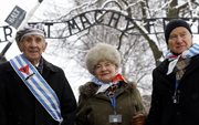 Byli więźniowie niemieckich obozów, podczas uroczystości 70. rocznicy wyzwolenia KL Auschwitz