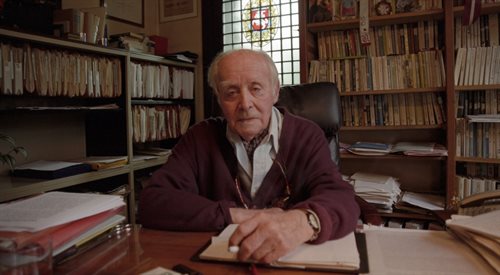 Jerzy Giedroyc w siedzibie Instytutu Literackiego przy Avenue de Poissy 91, gdzie mieszkał od 1954 roku