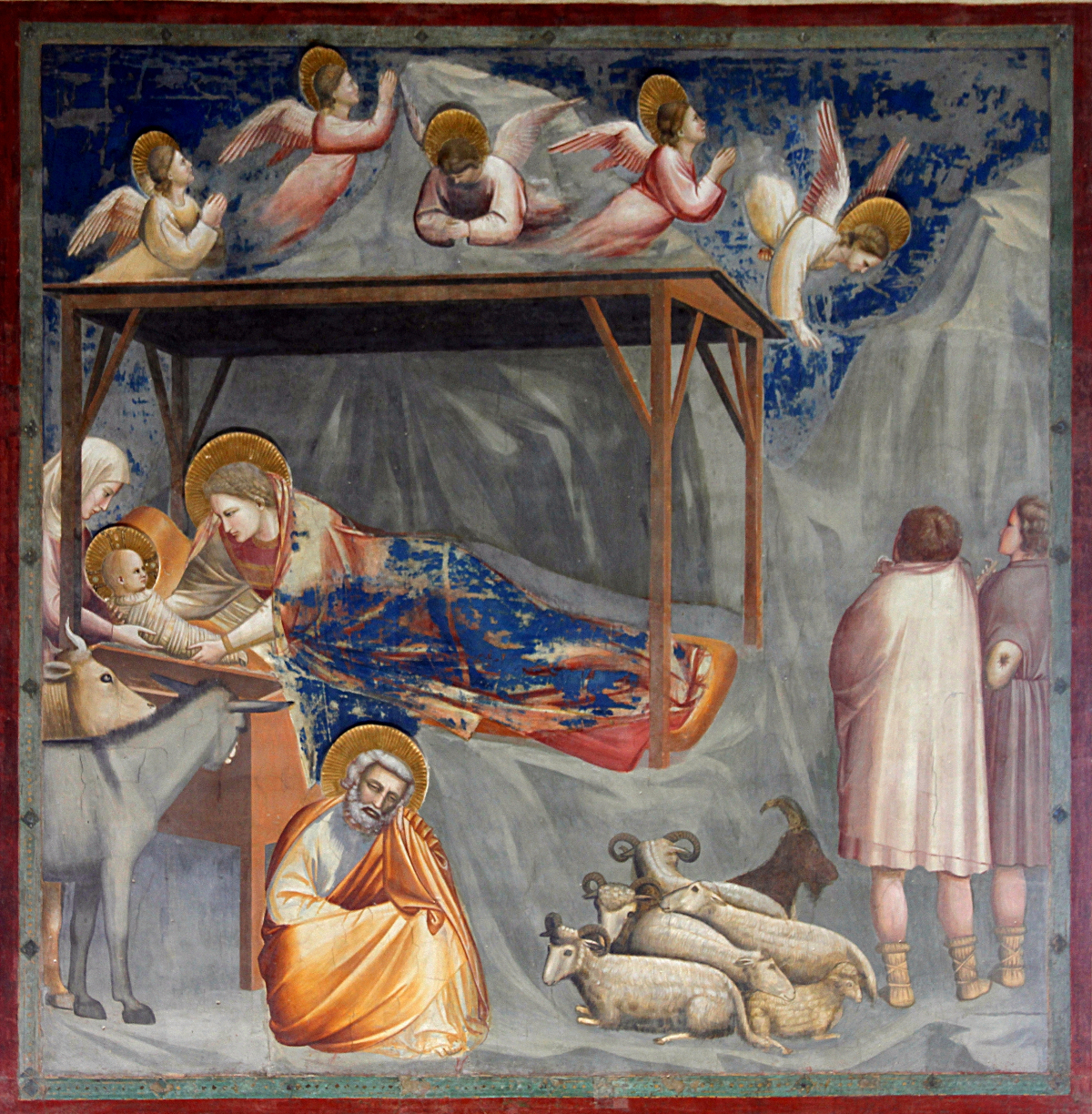 Fresk Giotta "Boże Narodzenie", ok. 1305 r. Fot. Wikimedia Commons/domena publiczna 