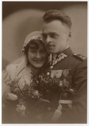 Zdjęcie ślubne Witolda i Marii Pileckiej z domu Ostrowskiej, 7.04.1931