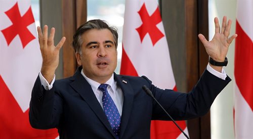 Michaił Saakaszwili jeszcze jako prezydent Gruzji, Tbilisi 2013
