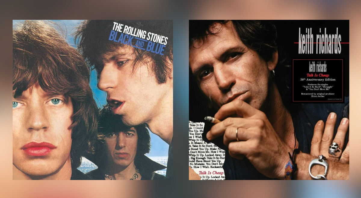 Okładki płyt Black and Blue The Rolling Stones i Talk is Cheap Keitha Richardsa