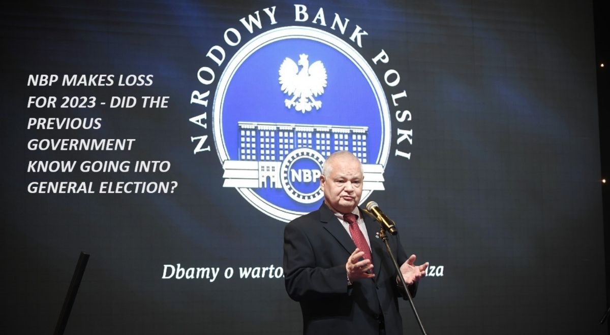 Was Glapiński aware of 2023 loss when he announced transfer of profits to ruling Law and Justice?