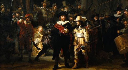 Fragment obrazu Rembrandta Straż nocna (1642), źr. wikipedia